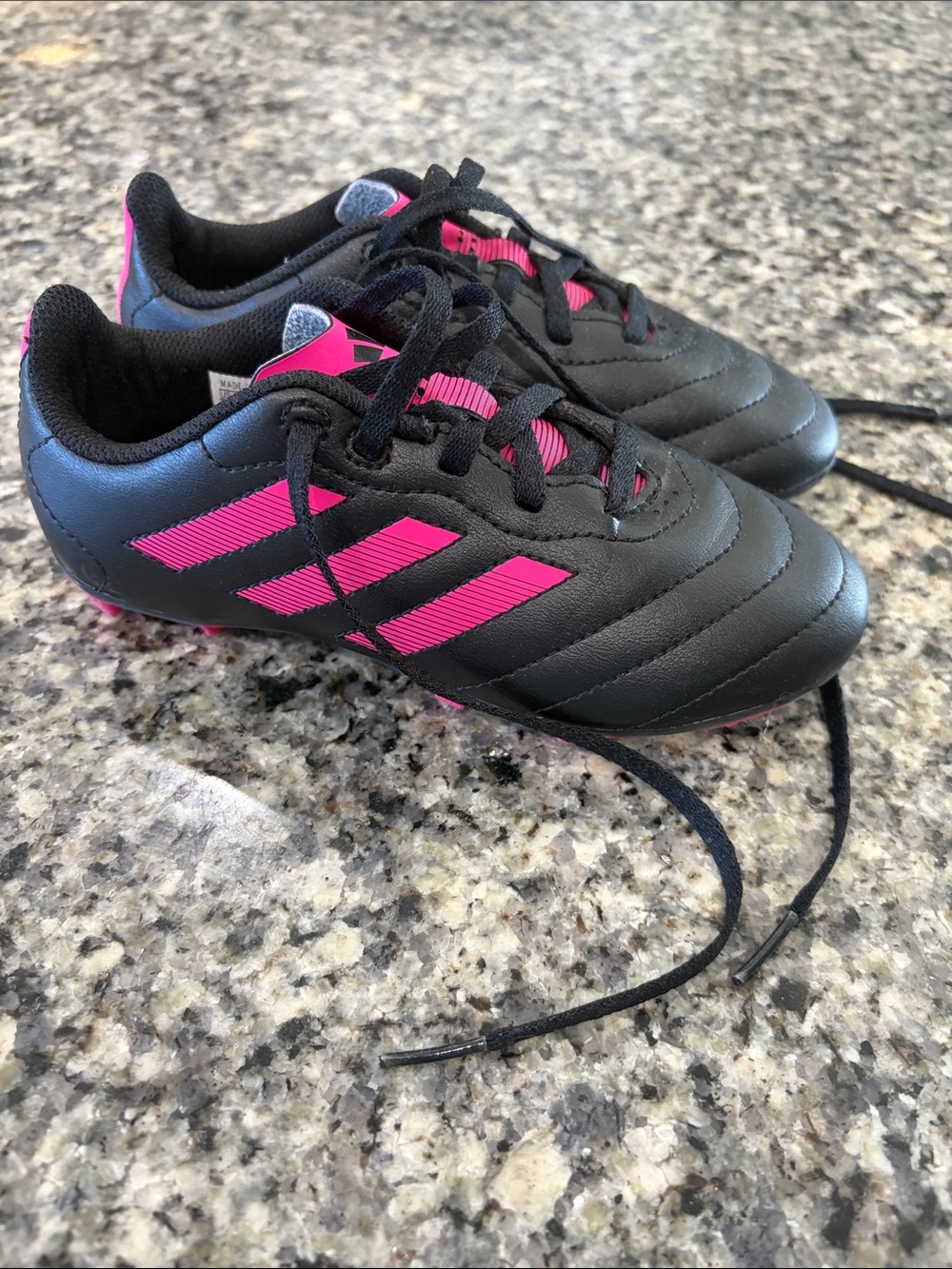 Adidas Black and Pink Youth Soccer Cleats